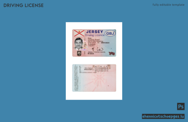 Beispiel für einen Führerschein aus Jersey